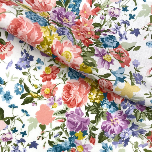 (u'Tissu Liberty Fabrics & Bridgerton - Bouquet P rose',)