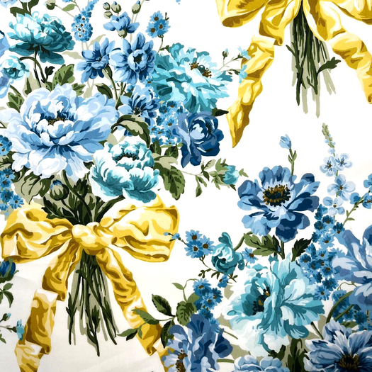 (u'Tissu Liberty Fabrics & Bridgerton - Bow bouquet bleu',)