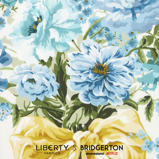 (u'Tissu Liberty Fabrics & Bridgerton - Bow bouquet bleu',)