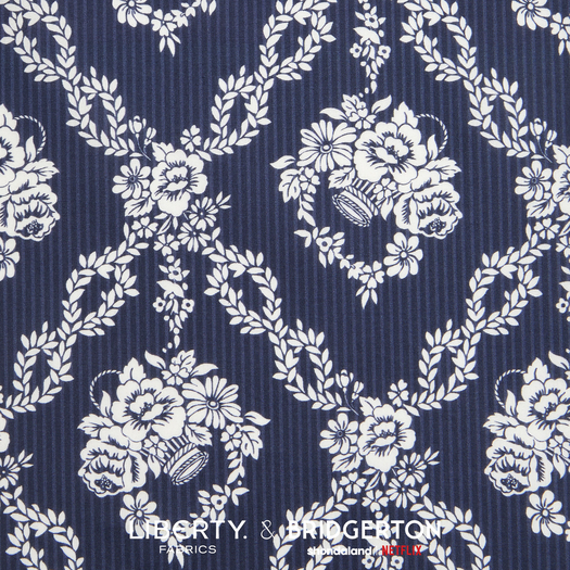 (u'Tissu Liberty Fabrics & Bridgerton - Garland H marine',)