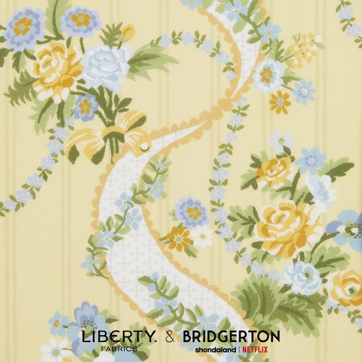 (u'Tissu Liberty Fabrics & Bridgerton - Ribbon Ca jaune',)