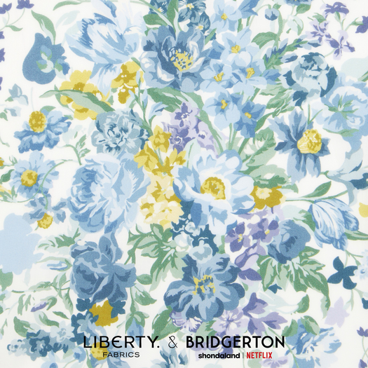 (u'Tissu Liberty Fabrics & Bridgerton - Bouquet P bleu',)